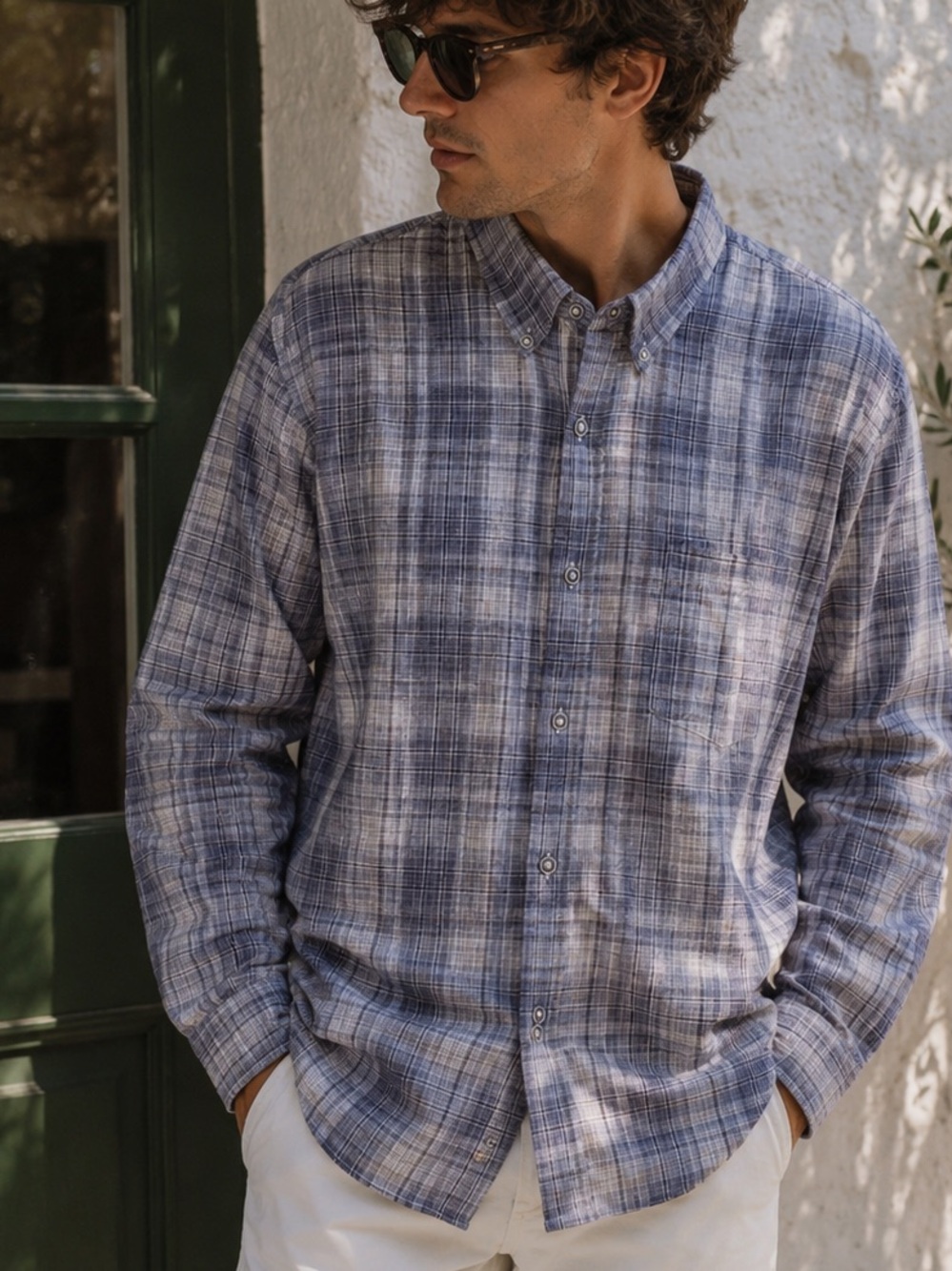 ROWM Men’s Plaid Cotton Button Down Shirt Size XXL